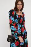 Dorothy Perkins Tall Red Blue Floral Shirred Body Midaxi Dress thumbnail 2