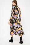 Dorothy Perkins Tall Purple Orange Floral Midi Shirt Dress thumbnail 3