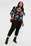 Dorothy Perkins Curve Red Blue Floral Volume Sleeve Top thumbnail 2