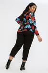 Dorothy Perkins Curve Red Blue Floral Volume Sleeve Top thumbnail 3