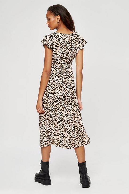 Dorothy Perkins Leopard Print Flutter Sleeve Midi Dress 3