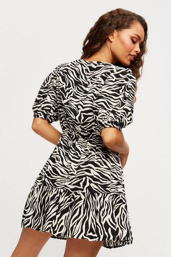 Dorothy Perkins Petite Zebra Frill Tier Mini Dress 3