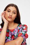 Dorothy Perkins Tall Floral Round Neck 3Q Sleeve Midi Dress thumbnail 4