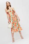 Dorothy Perkins Orange Floral Cold Shoulder Midi Dress thumbnail 2