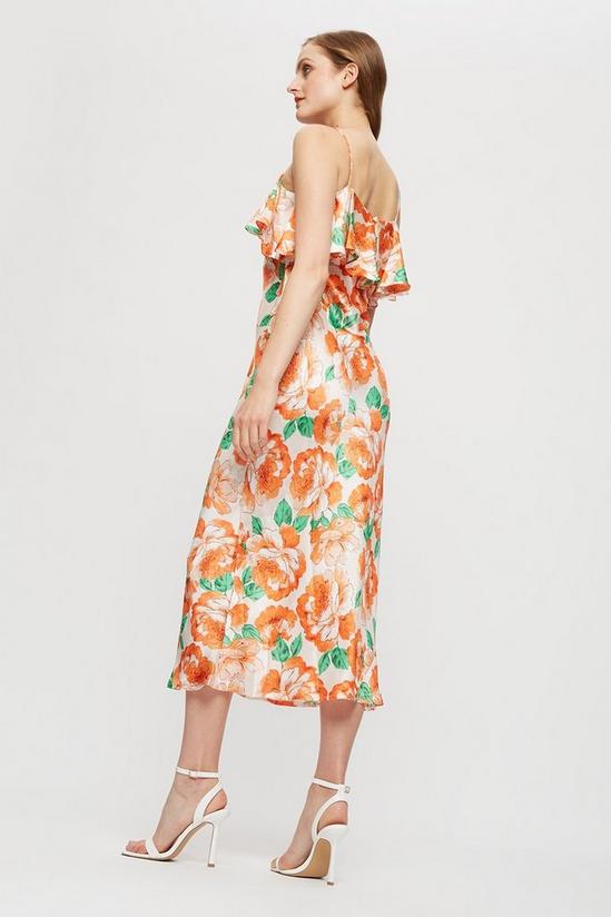 Dorothy Perkins Orange Floral Cold Shoulder Midi Dress 3