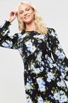 Dorothy Perkins Blue Large Floral Tiered Textured Midi Dress thumbnail 2