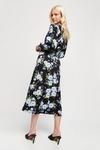 Dorothy Perkins Blue Large Floral Tiered Textured Midi Dress thumbnail 3