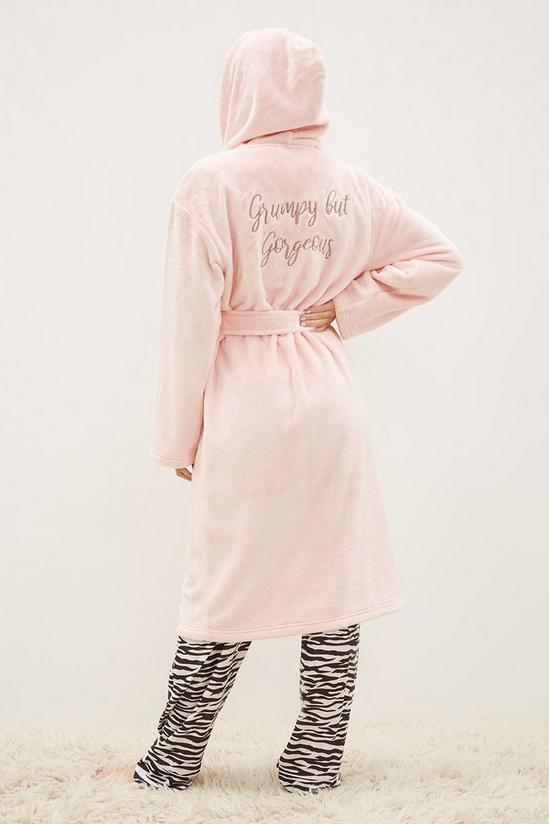Dorothy Perkins Grumpy But Gorgeous Pink Hooded Robe 3