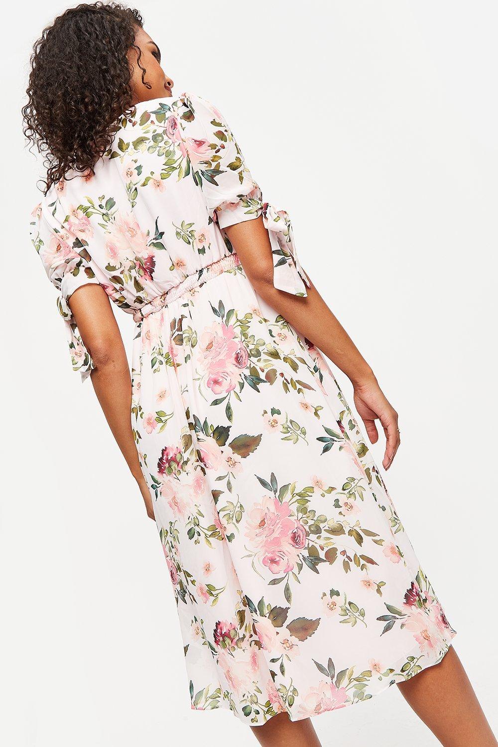 Dresses Maternity Garden Floral Tie Sleeve Midi Dress Dorothy