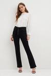 Dorothy Perkins Slim Belted Flared Jeans thumbnail 1