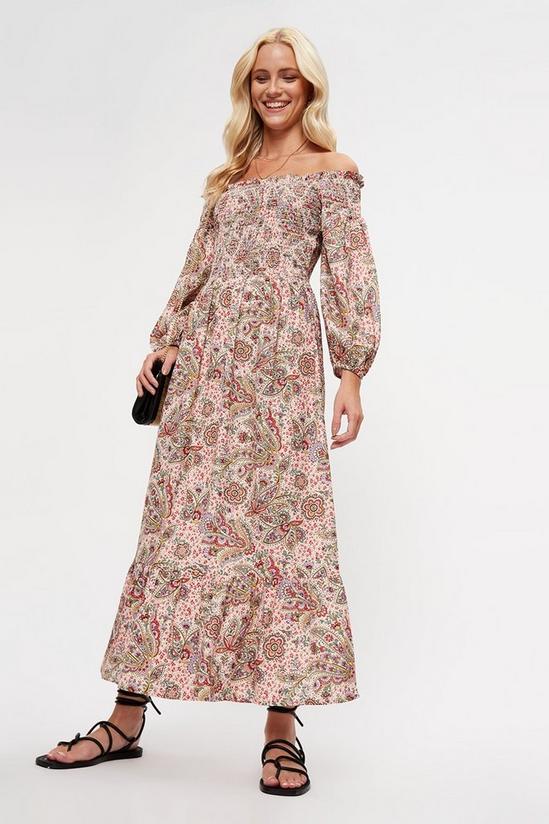 Dorothy Perkins Paisley Shirred Bardot Midaxi Dress 2