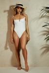 Dorothy Perkins White Textured Underwired Swimsuit thumbnail 2