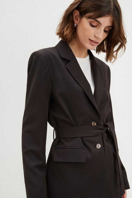Dorothy Perkins Tall Relaxed Belted Woven Blazer 4