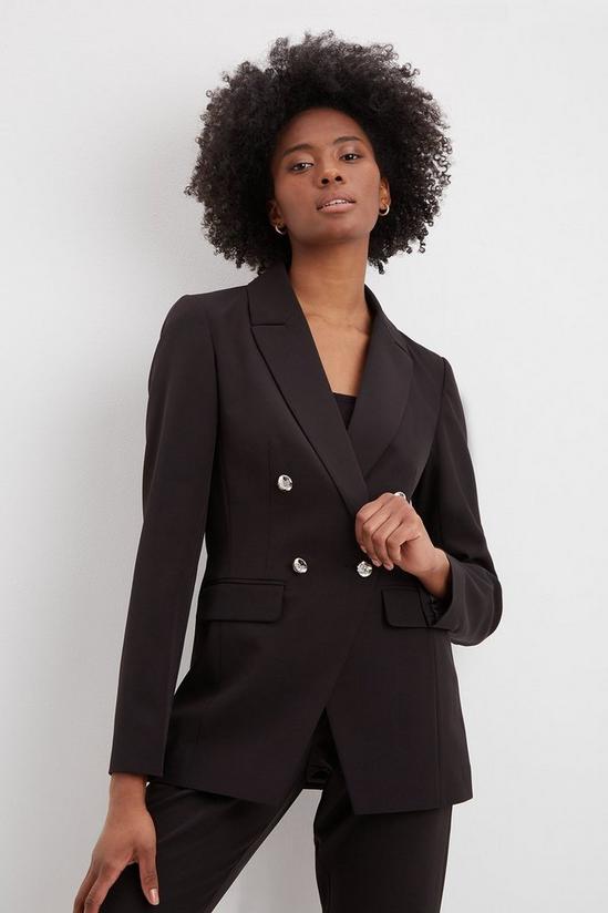 Dorothy Perkins Tall Black Military Double Breasted Blazer 1