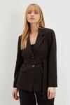 Dorothy Perkins Petite Relaxed Belted Blazer thumbnail 1