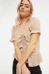 Dorothy Perkins Camel Ruched Front Top thumbnail 4