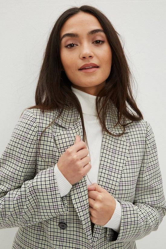 Dorothy Perkins Petite Grey Check Double Breasted Blazer 4