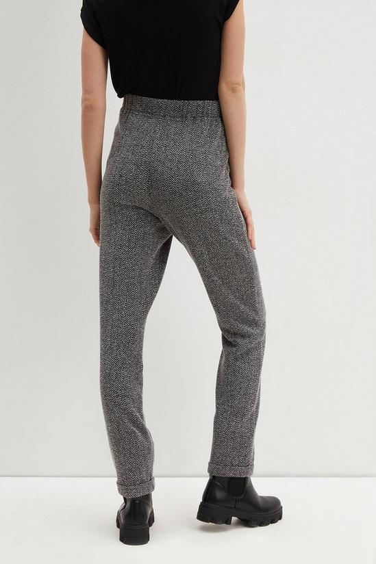 Dorothy Perkins Tall Black & White Textured Pull On Trousers 3