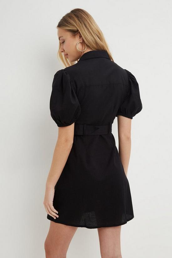 Dorothy Perkins Petite Black Buckle Detail Shirt Dress 3