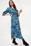 Dorothy Perkins Tall Blue Floral Shirred Waist Midi Dress thumbnail 4