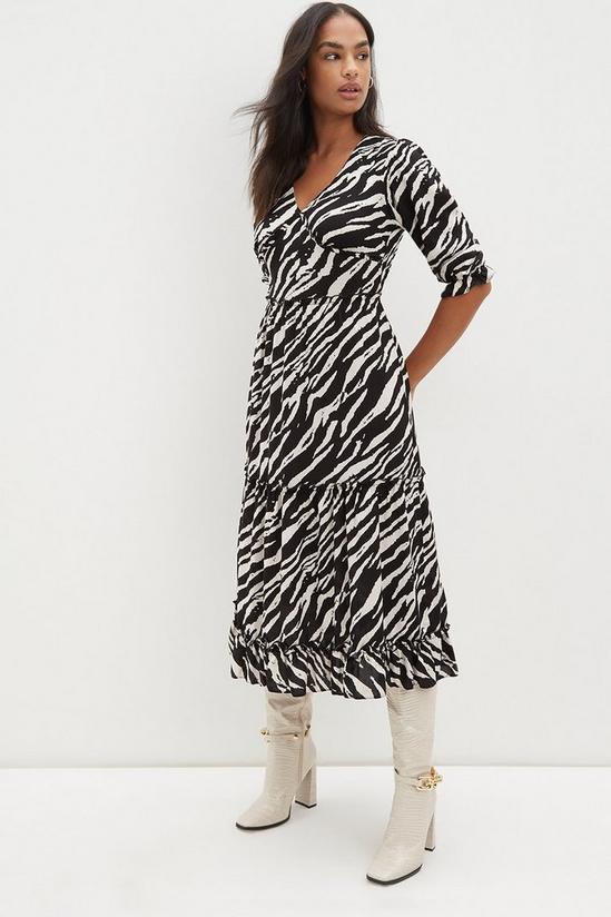 Dorothy Perkins Mono Zebra Print Midi Dress 1