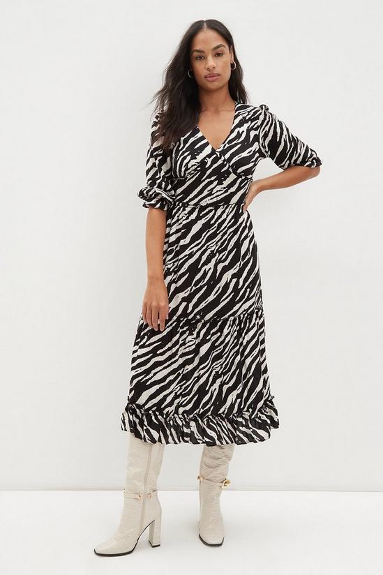 Dorothy Perkins Mono Zebra Print Midi Dress 2