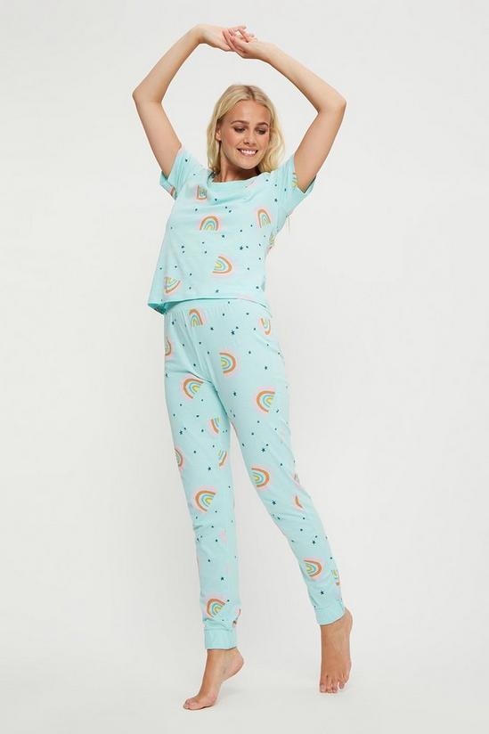 Dorothy Perkins Rainbow T-Shirt and Cuffed Trousers Pyjama Set 1