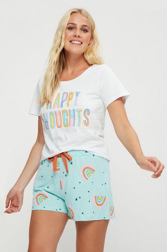 Dorothy Perkins Happy Thoughts T-Shirt and Shorts Pyjama Set 1