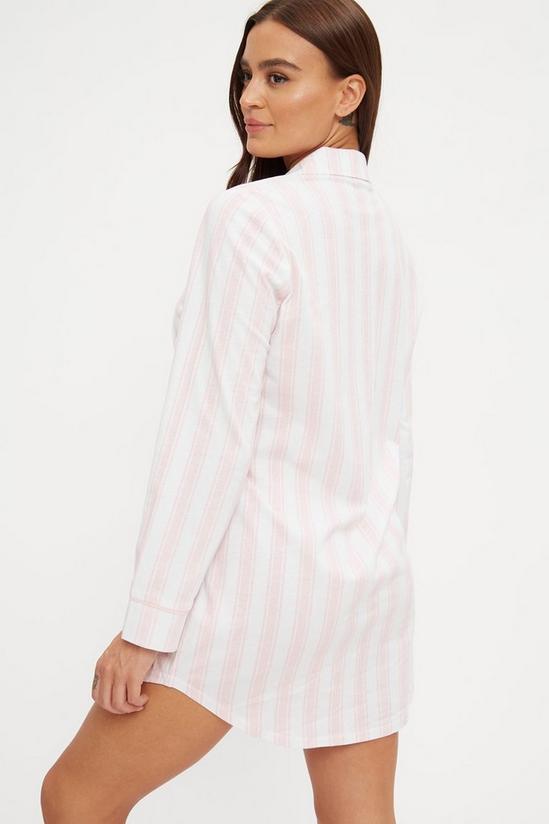 Dorothy Perkins Pink Stripe Revere Long Sleeve Nightshirt 3