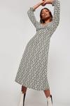 Dorothy Perkins Green Geo Empire Seam Textured Midi Dress thumbnail 1