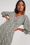 Dorothy Perkins Green Geo Empire Seam Textured Midi Dress thumbnail 2
