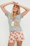 Dorothy Perkins Friend-chip Goals T-Shirt and Shorts Pyjama Set thumbnail 1