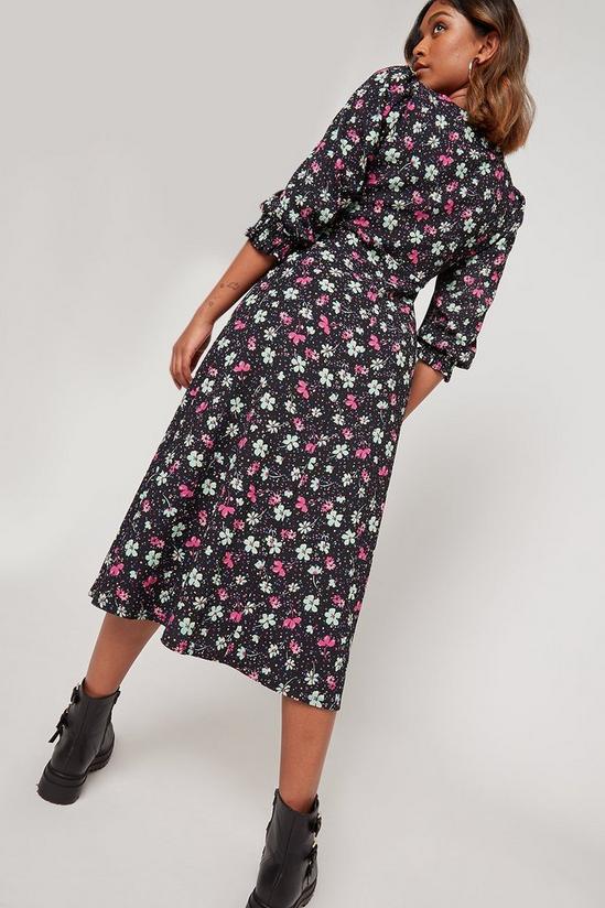 Dorothy Perkins Green Ditsy Floral Empire Texture Midi Dress 3
