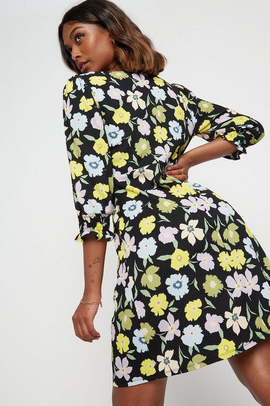 Dorothy Perkins Large Floral Empire Seam Textured Mini Dress 3