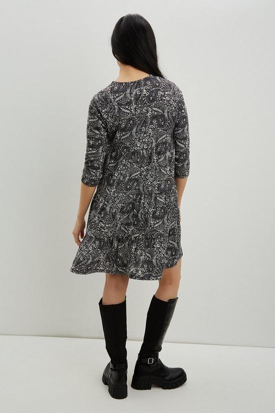 Dorothy Perkins Black Paisley Tiered Textured Mini Dress 3