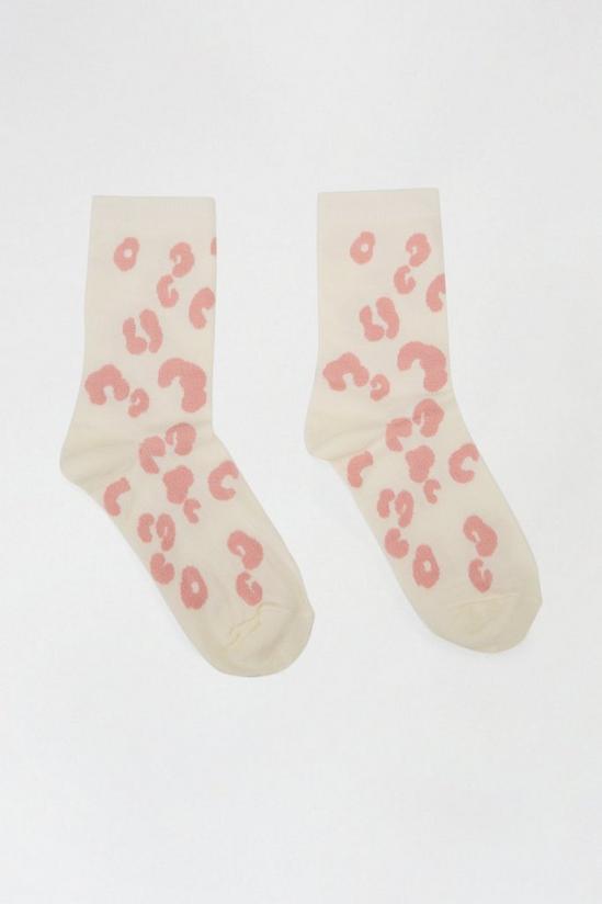 Dorothy Perkins Pink And White Leopard Socks 1