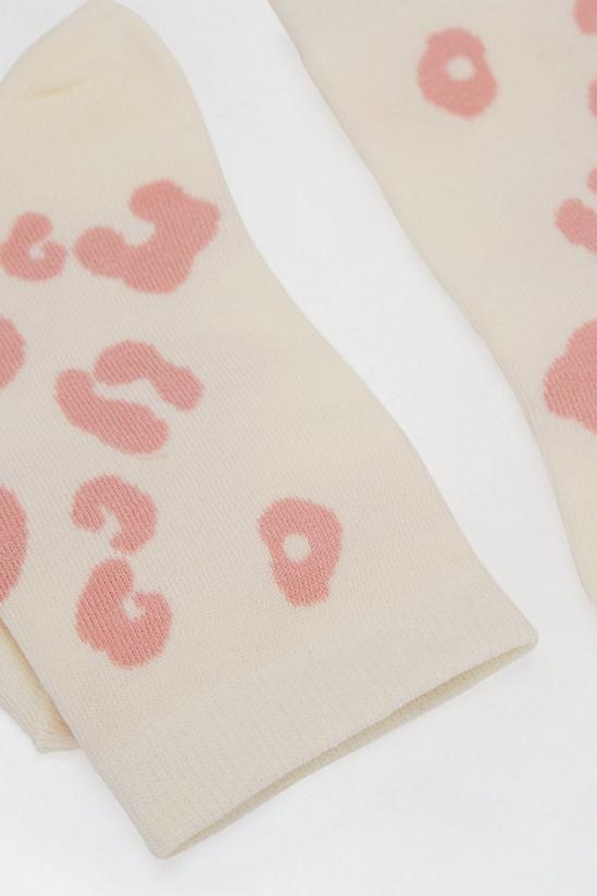 Dorothy Perkins Pink And White Leopard Socks 3