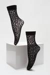 Dorothy Perkins Black Sheer Leopard Ankle Socks thumbnail 2