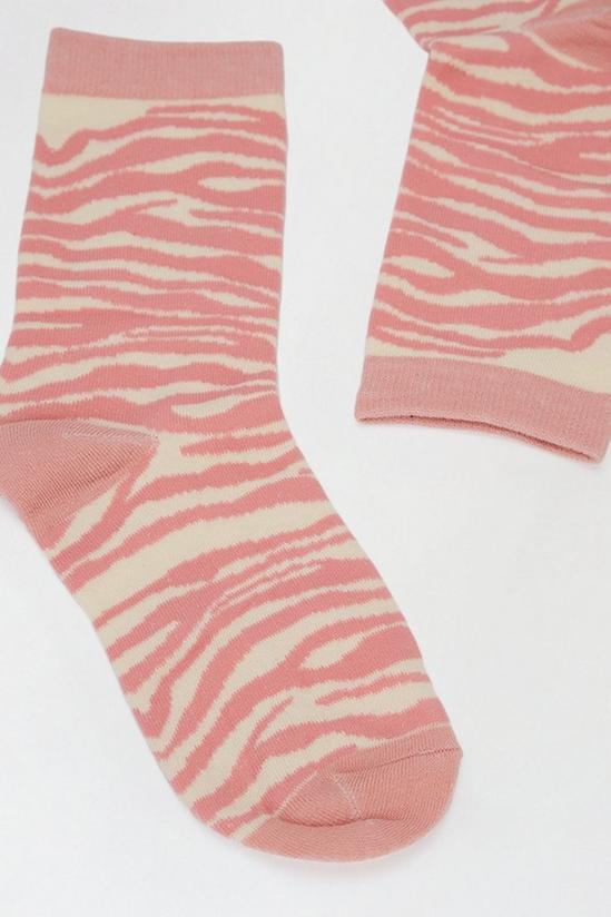 Dorothy Perkins Pink And White Zebra Print Socks 2