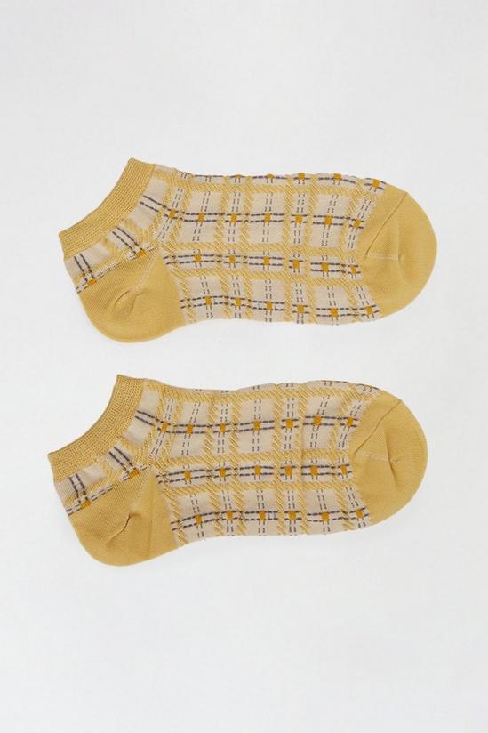 Dorothy Perkins Yellow Check Ankle Sock 1