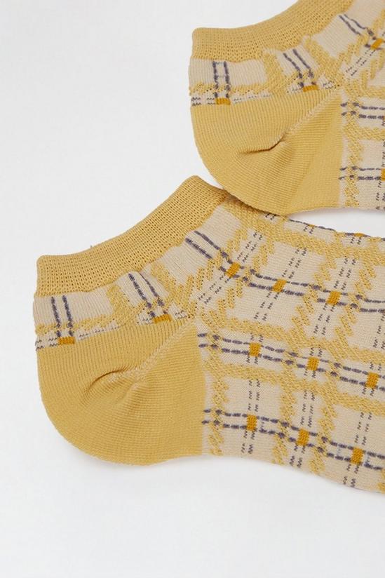 Dorothy Perkins Yellow Check Ankle Sock 2