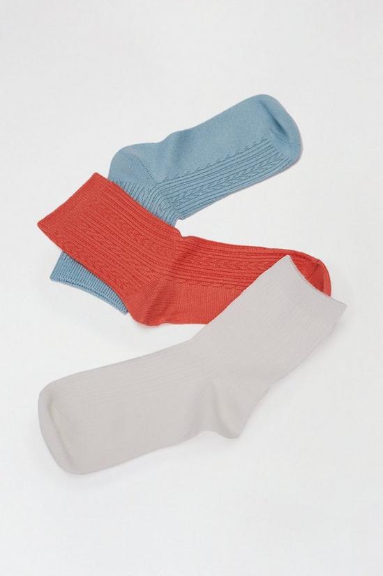 Dorothy Perkins Cable Knit 3 Pack Socks 3