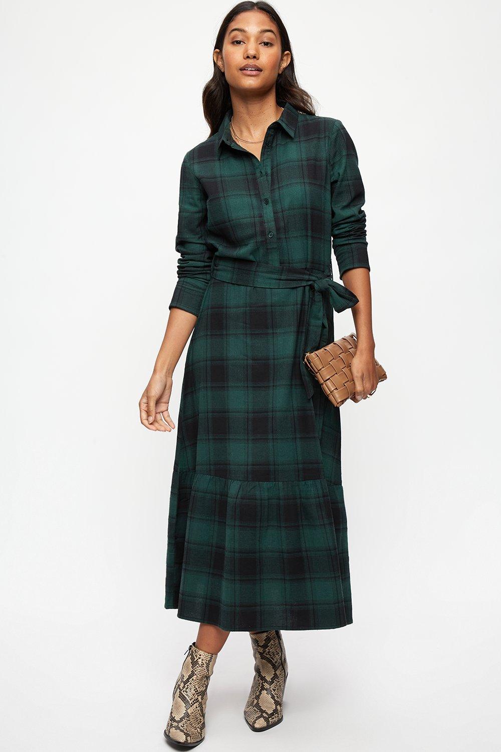 Dresses | Green Check Shirt Dress | Dorothy Perkins