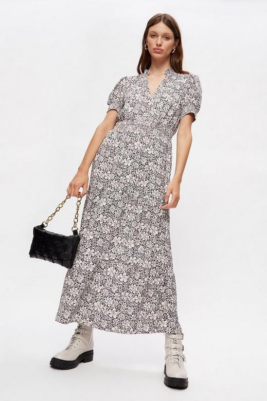 Dorothy Perkins Mono Floral Lace Trim Midaxi Dress 2