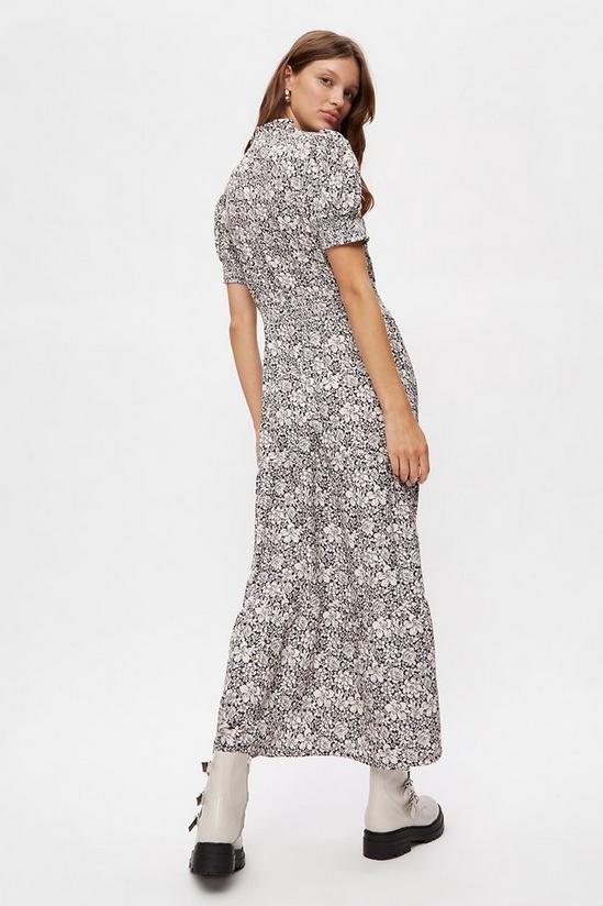 Dorothy Perkins Mono Floral Lace Trim Midaxi Dress 3
