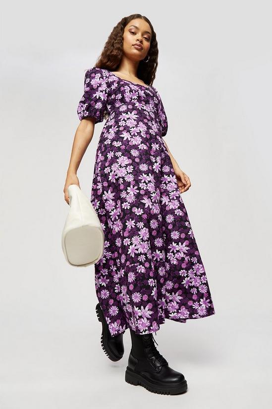 Dorothy Perkins Petite Purple Floral Tiered Midaxi Dress 1