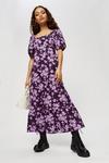 Dorothy Perkins Petite Purple Floral Tiered Midaxi Dress thumbnail 2