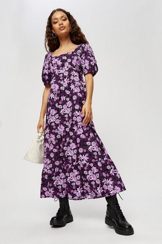 Dorothy Perkins Petite Purple Floral Tiered Midaxi Dress 2