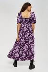 Dorothy Perkins Petite Purple Floral Tiered Midaxi Dress thumbnail 3