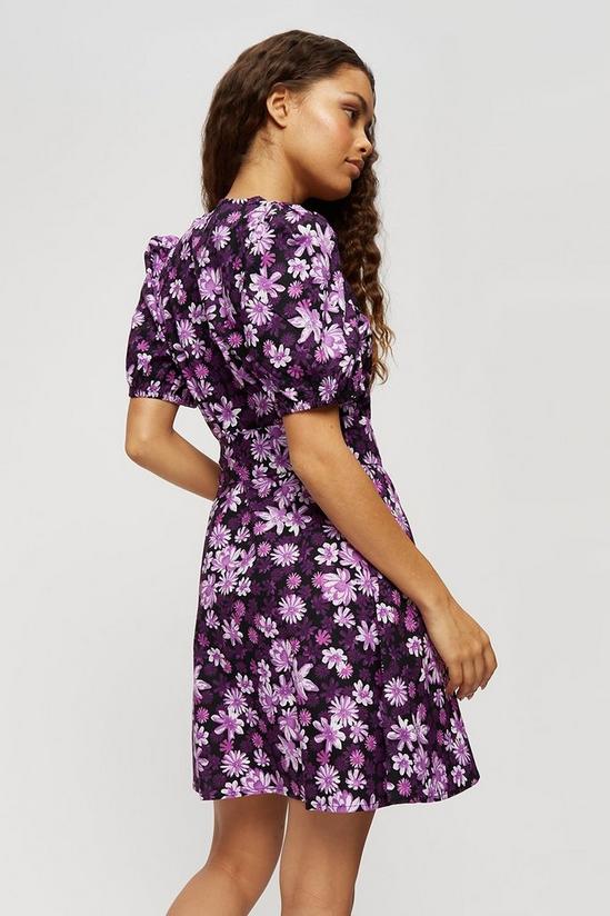 Dorothy Perkins Petite Purple Floral Wrap Mini Dress 3